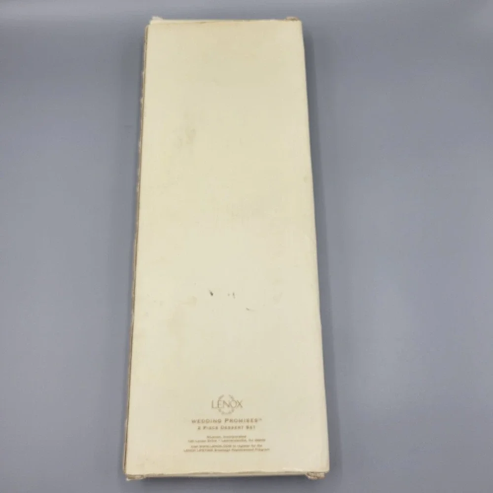 Lenox Wedding Promises 2 Piece Dessert Set Knife Server Silver Handles w/ Hearts